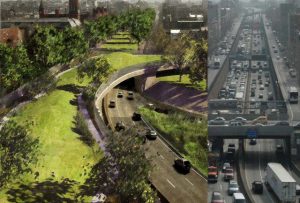 BQGreen next to current street & highway grid